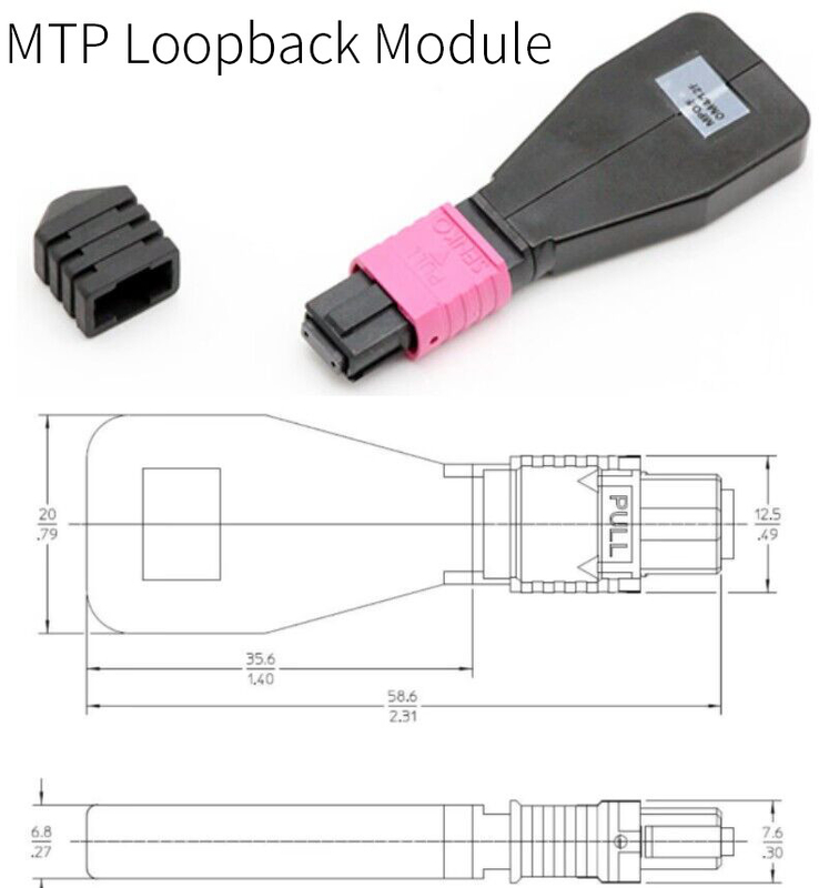 12 Fibers MTP OM4 Fiber Optic Loopback Module /Cable