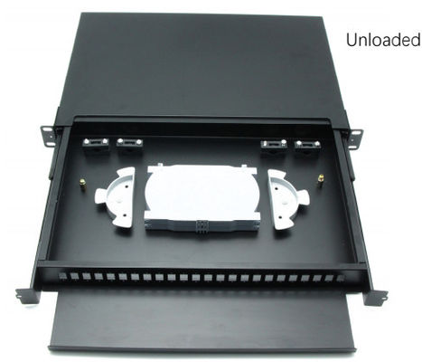 1U Height 19" Rack Mountable Fiber Optic Patch Panel in Cold Rolled Steel for Optical Network Management