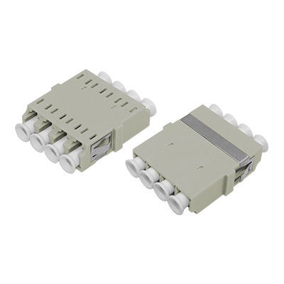 LC MM QUAD One Piece Fiber Optic Adapter with ≤ 0.2dB Alternating Loss and Ceramic or Metal Sleeve for Wide Temperature Range