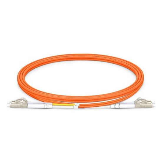 LC UPC to LC UPC Duplex OM1 Multimode Fiber Optic Patch Cord with PVC 2.0mm Jacket and 2m Length
