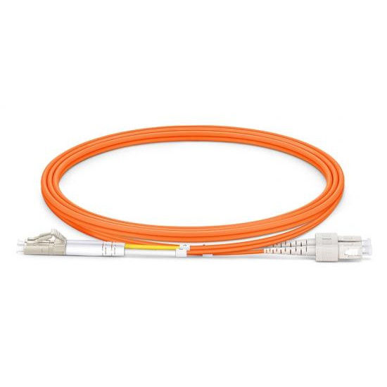 LC UPC to SC UPC Duplex OM1 Multimode Fiber Optic Patch Cord with 2.0mm PVC Jacket