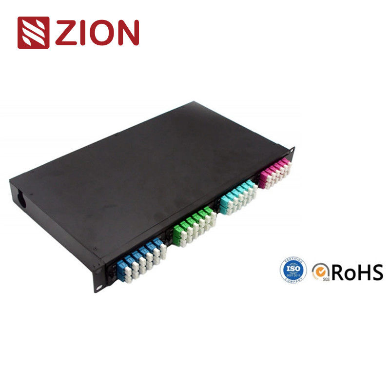 1U Rack Mountable MPO Patch Panel with 96 Fibers and Cold Rolled Steel Construction