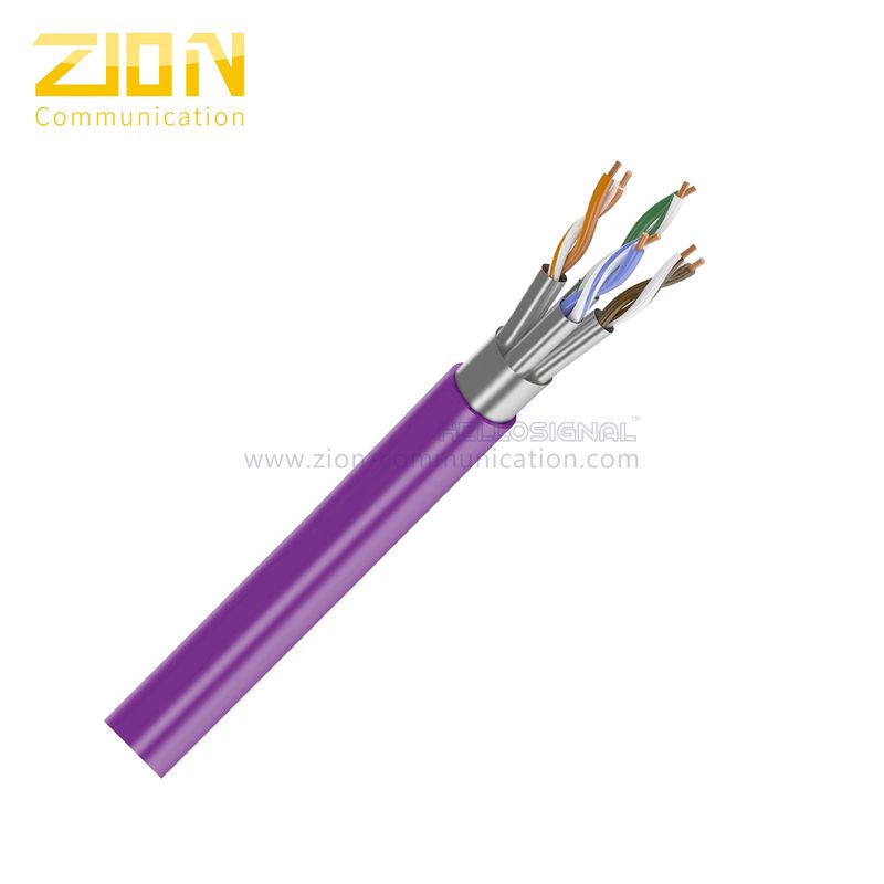 F/FTP Shielded CAT6A Cable with 23 AWG Bare Copper and PVC CMR Jacket for High-Speed Networking