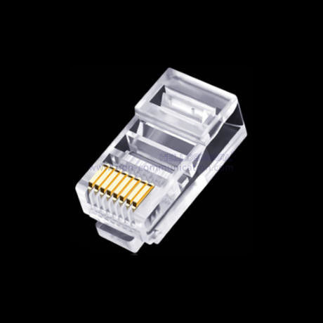 Cat5E UTP 8P8C RJ45 Connector Modular Plug with Phosphor Bronze Contacts and Unshielded Design